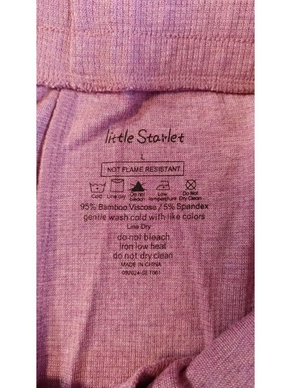 Little Starlet Women's Jogger Set Size L Pink 2 Piece Set Lounge Pajamas Long Sl - Picture 9 of 12